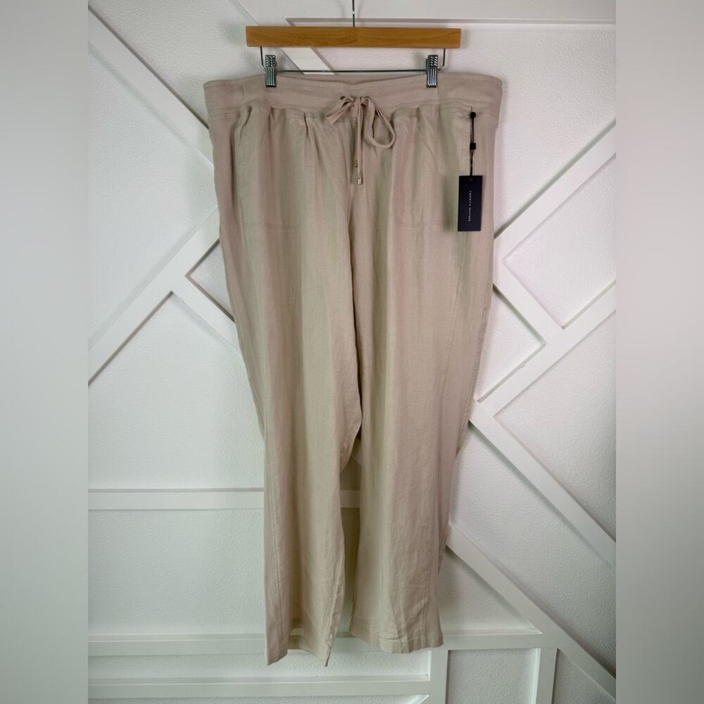 NWT Tommy Hilfiger Hotel California Linen Drawstring Pants Beige Plus Size 20W